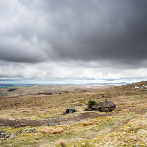 Adventure travel photography: Greg's Hut, a bothy (mountain shelter) on the Pennine Way long-distance footpath near Cross Fell, a mountain in Cumbria, UK, on 22 April 2018.
