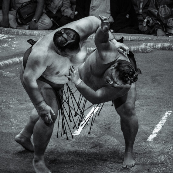 Japan travel photography: Sumo wrestlers at the 2018 Sumo Championship, Ryogoku Kokugikan national stadium, Tokyo, Japan.