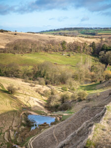 The Washpool, an ancient pond used for cleaning sheep near Postlip An abandoned quarry near Postlip, on Cleeve Hill in the Cotswolds, Gloucestershire, England.